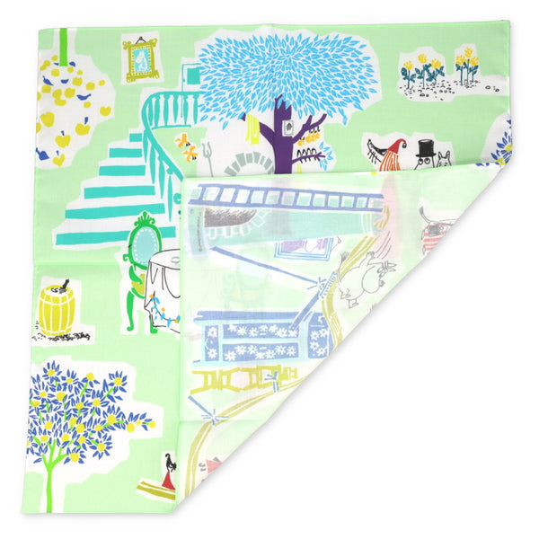 QUARTER REPORT ハンカチ（ムーミン谷の午後/ミント） - MOOMIN SHOP