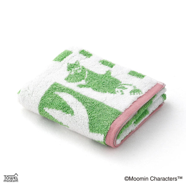 なとり タオル モスグリーン　natorium 劇場　Face Towel なとり タオル モスグリーン natorium 劇場 Face Towel 深緑×黄