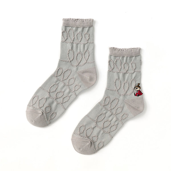 ロークルーソックス 逆スパ（リトルミイ刺しゅう/グレー）MNL663209