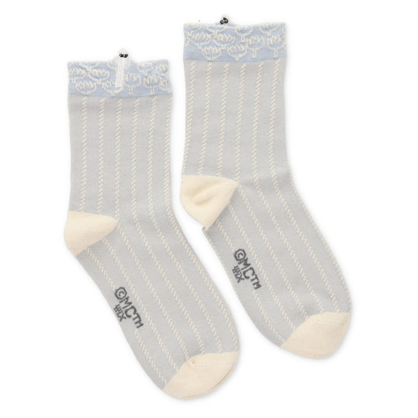 シルク入りロークルーソックス（ニョロニョロ刺しゅう/ミディアム