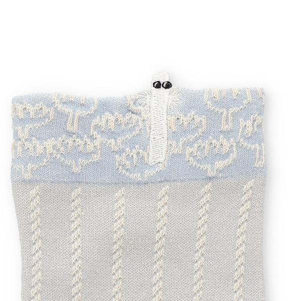 シルク入りロークルーソックス（ニョロニョロ刺しゅう/ミディアム