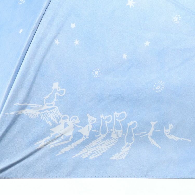 晴雨兼用折り畳み傘（ムーミン谷の流れ星/ライトブルー）MM2602