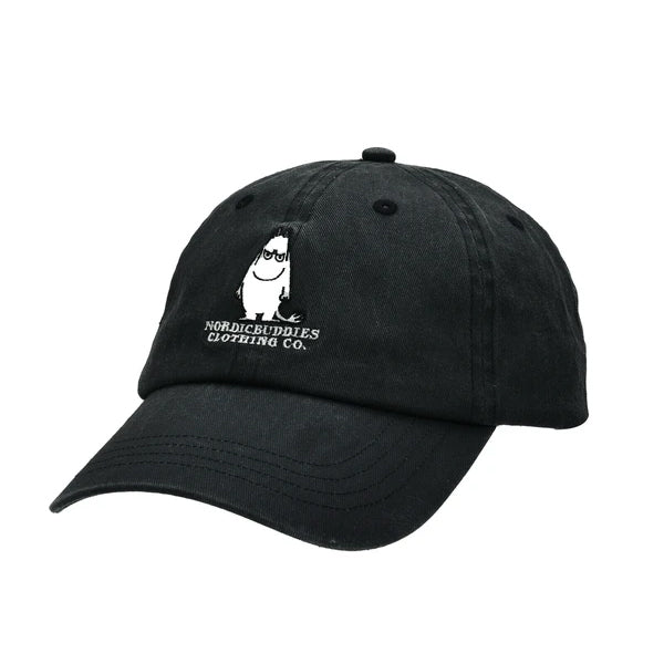 NordicBuddies ウォッシュドダディキャップ（ブラック/アングリームーミン）MOOMIN90L