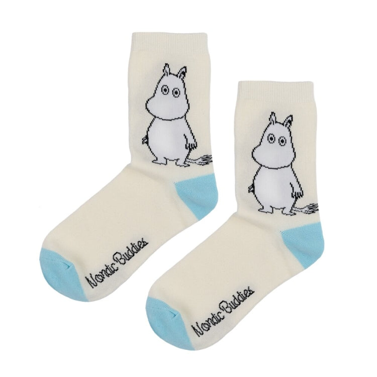 5月下旬頃お届け予定＊NordicBuddies クラシックソックス（ムーミン/たたずむ/アイボリー&ブルー）MOOMIN20R＜予約商品＞