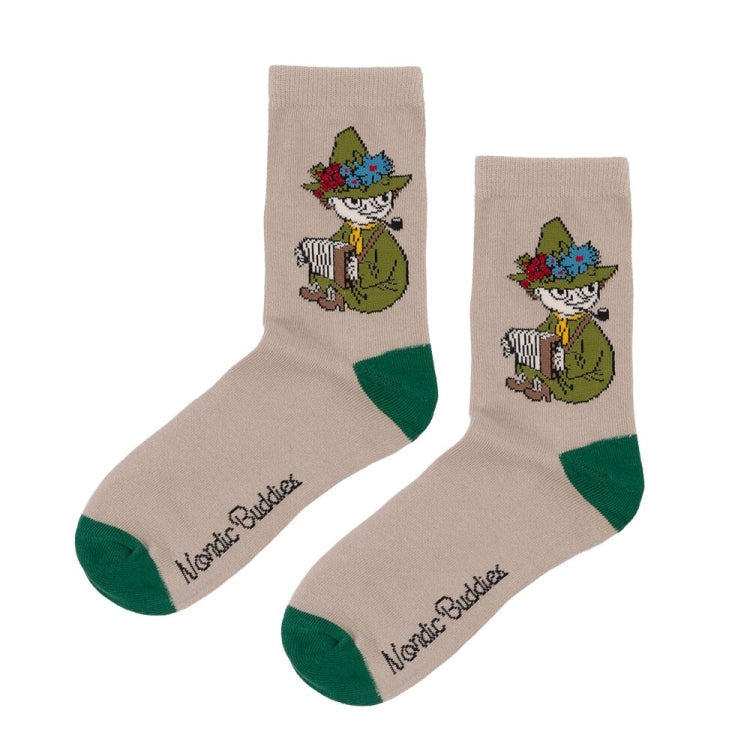 5月下旬頃お届け予定＊NordicBuddies クラシックソックス（スナフキン/ベージュ&グリーン）SNUFKIN23H＜予約商品＞