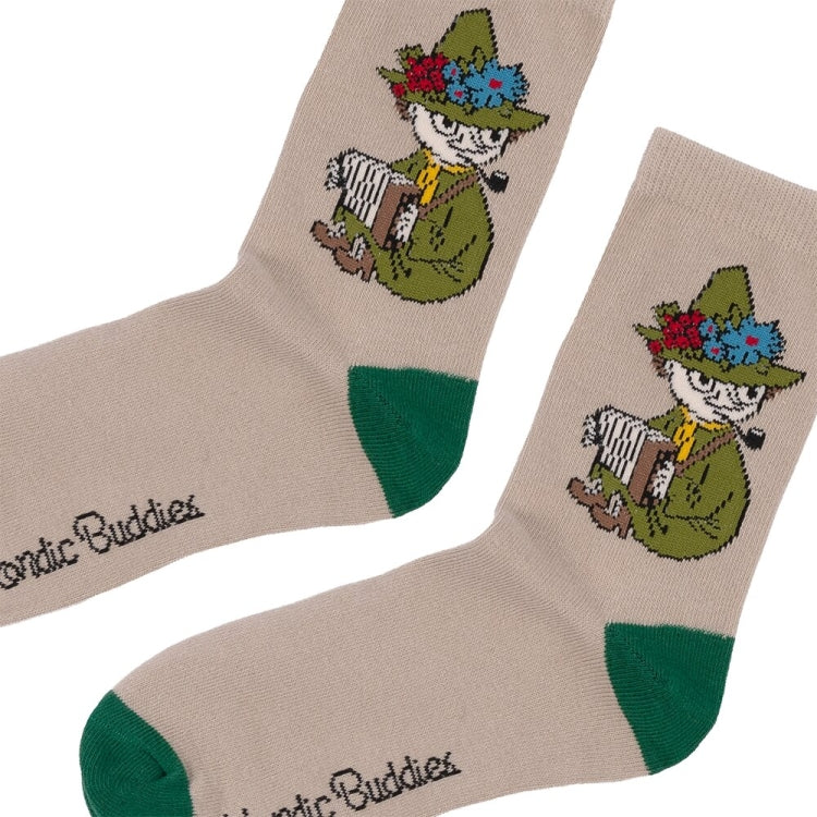 5月下旬頃お届け予定＊NordicBuddies クラシックソックス（スナフキン/ベージュ&グリーン）SNUFKIN23H＜予約商品＞