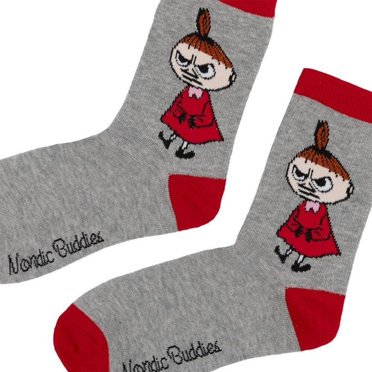 5月下旬頃お届け予定＊NordicBuddies クラシックソックス（リトルミイ/おこりんぼ/グレー&レッド）LMY23V＜予約商品＞