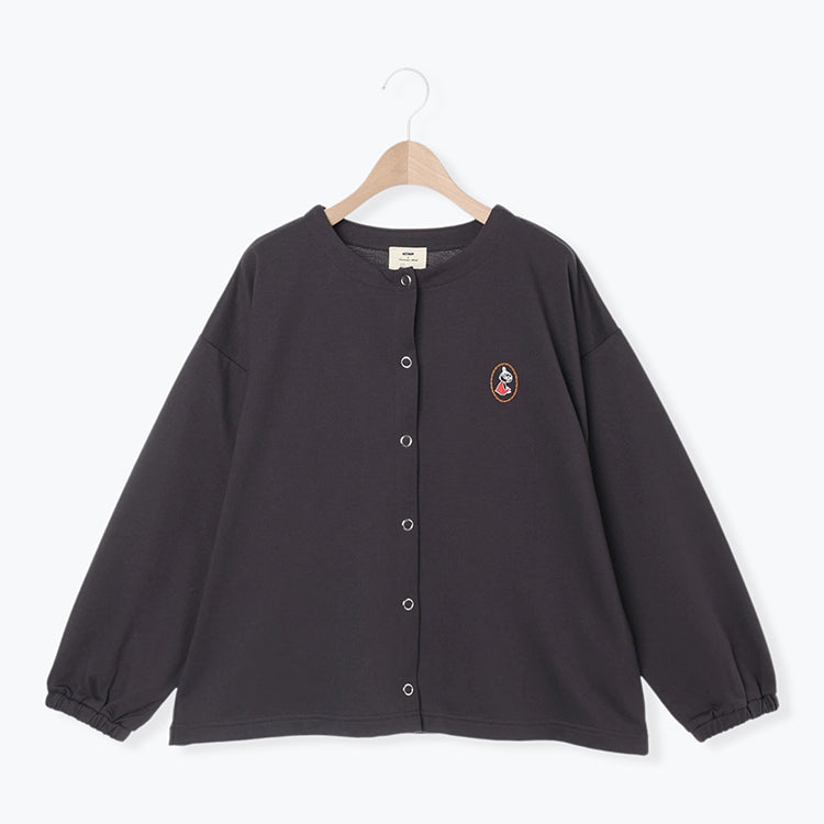 Moomin×Samansa Mos2】ミニ裏毛カーディガン（チャコール