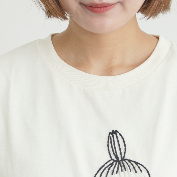 Moomin×Samansa Mos2 ぽこぽこ刺しゅうTシャツ（オフホワイト）2202091