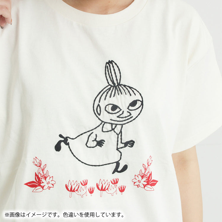 Moomin×Samansa Mos2 ぽこぽこ刺しゅうTシャツ（チャコール）2202091