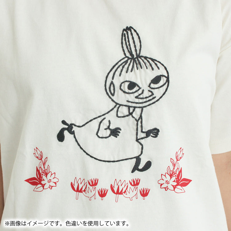 Moomin×Samansa Mos2 ぽこぽこ刺しゅうTシャツ（チャコール）2202091