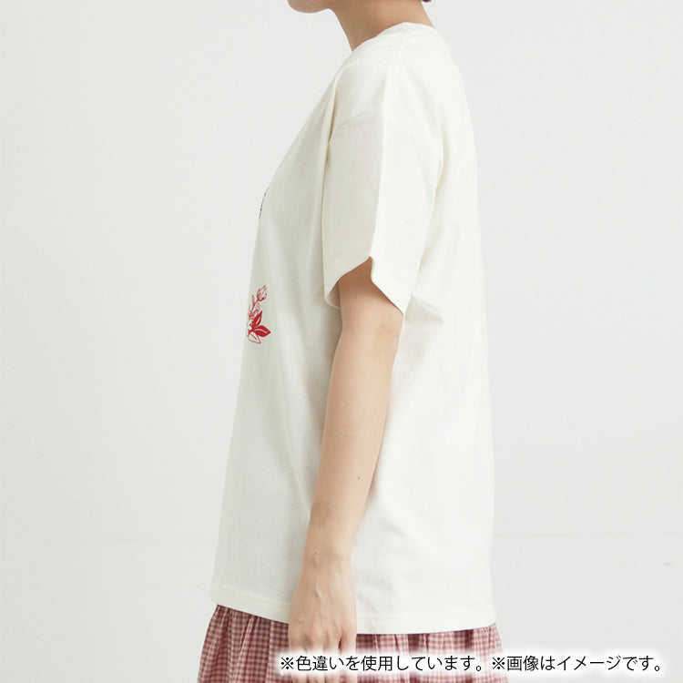 Moomin×Samansa Mos2 ぽこぽこ刺しゅうTシャツ（チャコール）2202091