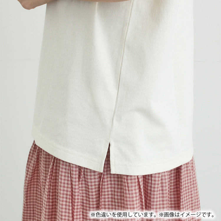 Moomin×Samansa Mos2 ぽこぽこ刺しゅうTシャツ（チャコール）2202091