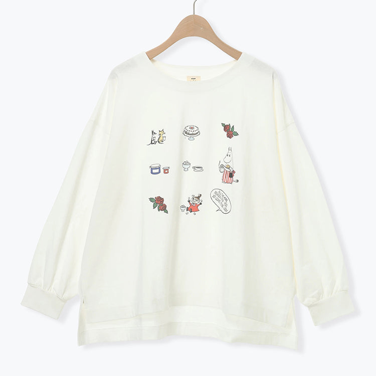 Moomin×Samansa Mos2 プリントロングTシャツ（オフホワイト）2202122