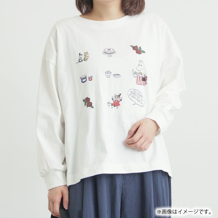 Moomin×Samansa Mos2 プリントロングTシャツ（オフホワイト）2202122