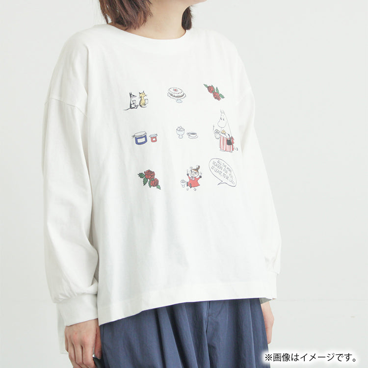 Moomin×Samansa Mos2 プリントロングTシャツ（オフホワイト）2202122