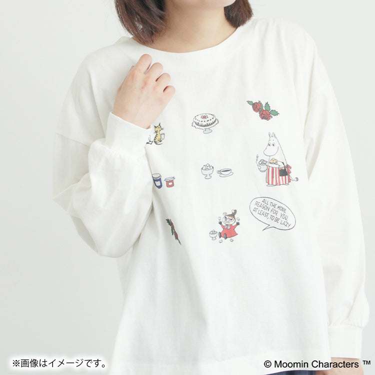Moomin×Samansa Mos2 プリントロングTシャツ（オフホワイト）2202122