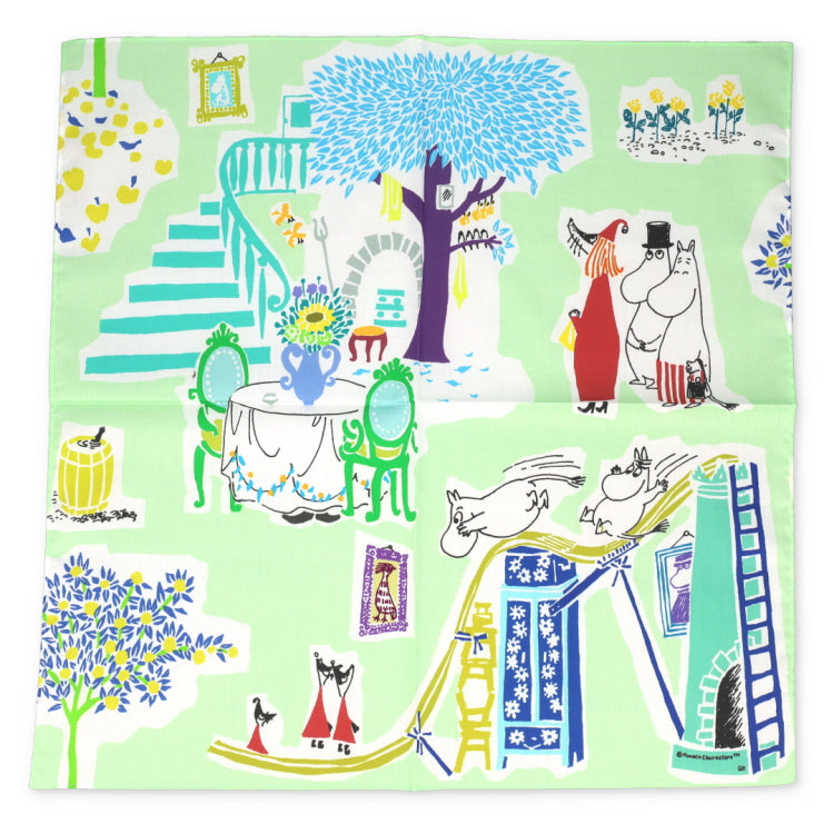 QUARTER REPORT ハンカチ（ムーミン谷の午後/ミント） - MOOMIN SHOP
