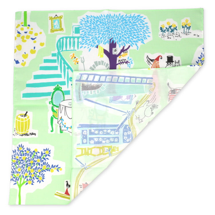 QUARTER REPORT ハンカチ（ムーミン谷の午後/ミント）