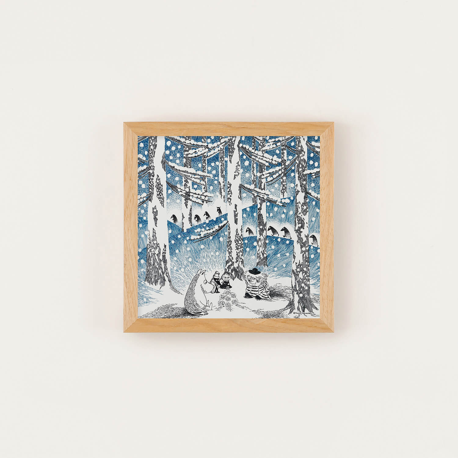 ムーミン公式オンラインショップ MOOMIN TRIBUTE WORKS×a good view アートポスター フレームセット（ゆきだまの灯/ナチュラル）