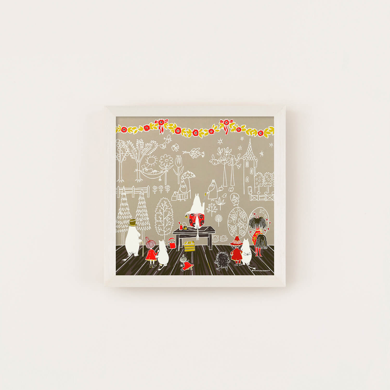 ムーミン公式オンラインショップ MOOMIN TRIBUTE WORKS×a good view アートポスター フレームセット（ママの壁紙/アイボリー）