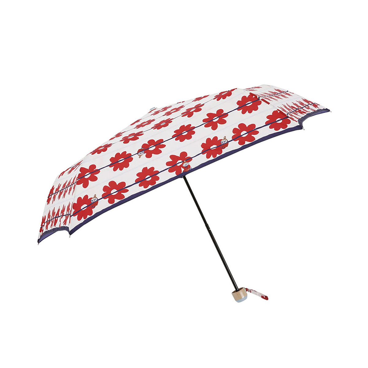 晴雨兼用折畳傘（花ボーダー）85909