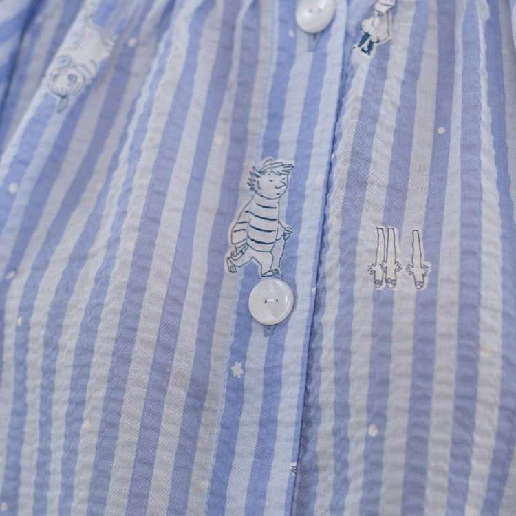 波纹印花睡衣L (好友/紫色) MOP102-42101