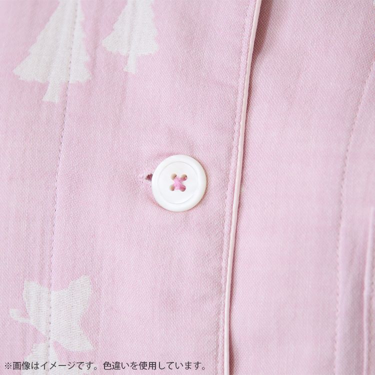 【Amour×MOOMIN】二重ガーゼジャカードパジャマMサイズ 上下セット（シルエット/サックス）MOP112-43100