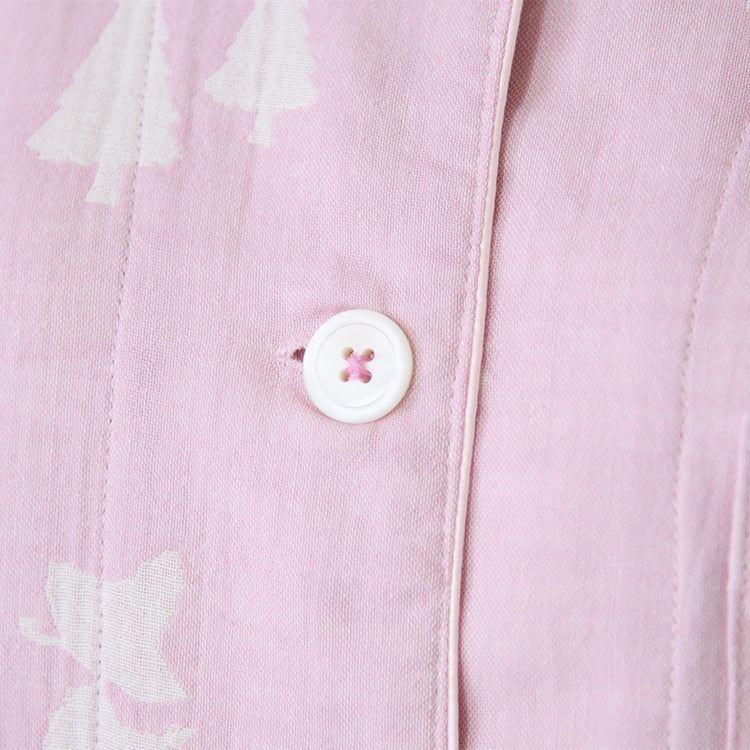 【Amour×MOOMIN】二重ガーゼジャカードパジャマMサイズ 上下セット（シルエット/ピンク）MOP112-43100