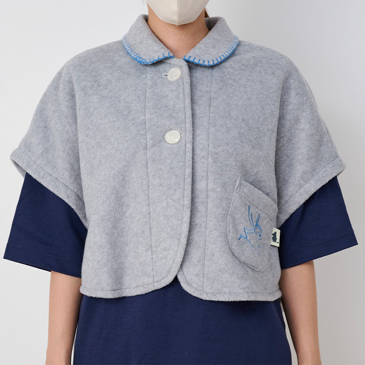 【Amour × MOOMIN】フリースショートベスト（リトルミイ/グレー）MOR132-53242