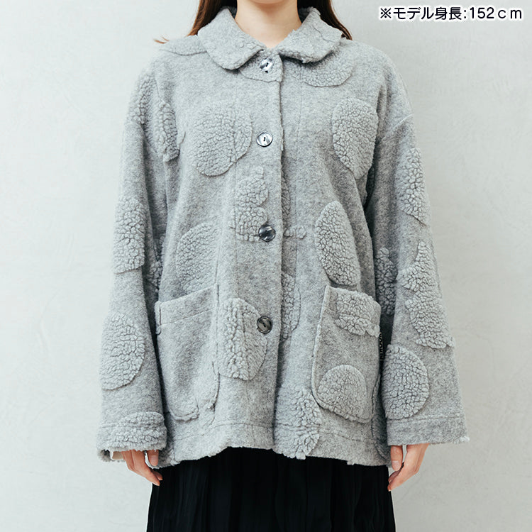 【Amour × MOOMIN】フリースジャガードガウン（グレー）MOR135-54240