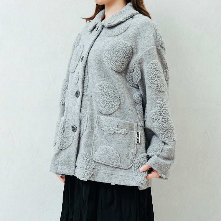 【Amour × MOOMIN】フリースジャガードガウン（グレー）MOR135-54240