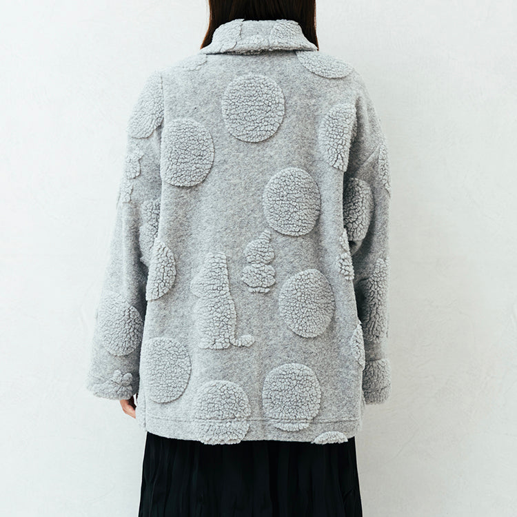 【Amour × MOOMIN】フリースジャガードガウン（グレー）MOR135-54240