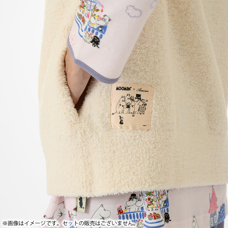 10月下旬頃お届け予定＊【Amour × MOOMIN】モールヤーン ルームベストM～L（A/アイボリー）MOR155-64241＜予約商品＞