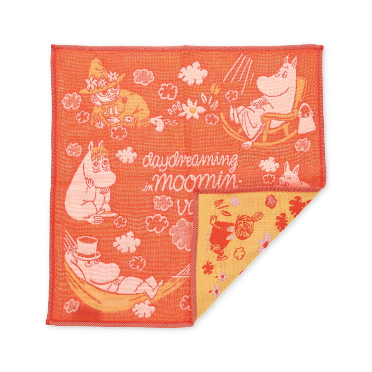 三重ガーゼハンカチ（daydreaming in moominvalley/オレンジ）28406521A