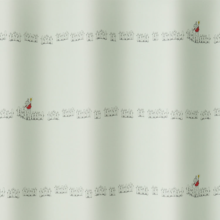 ドレープカーテン200cm丈1枚（ニョロニョロボーダー/ライトブルー）A1042＜取り寄せ品＞