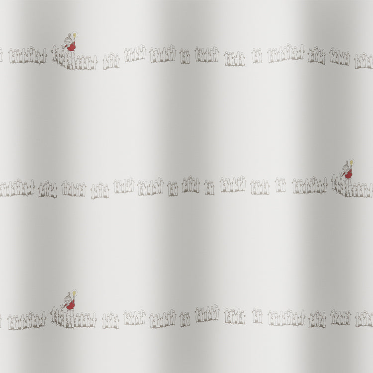 ドレープカーテン135cm丈1枚（ニョロニョロボーダー/アイボリー）A1044＜取り寄せ品＞