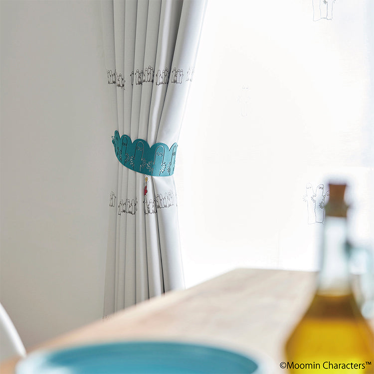 ドレープカーテン200cm丈1枚（ニョロニョロボーダー/アイボリー）A1044＜取り寄せ品＞