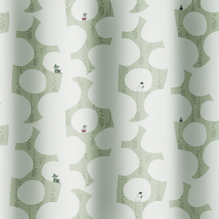 ドレープカーテン135cm丈1枚（ベリーガーデン/ライトグリーン）A1045＜取り寄せ品＞