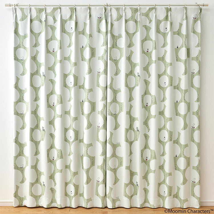 ドレープカーテン200cm丈1枚（ベリーガーデン/ライトグリーン）A1045＜取り寄せ品＞