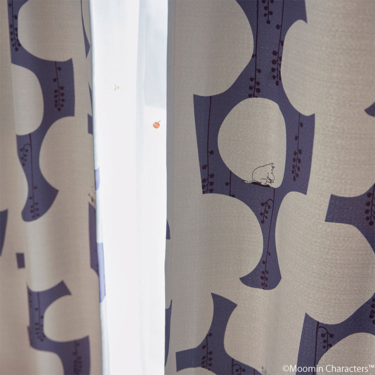 ドレープカーテン178cm丈1枚（ベリーガーデン/ダークブルー）A1046＜取り寄せ品＞