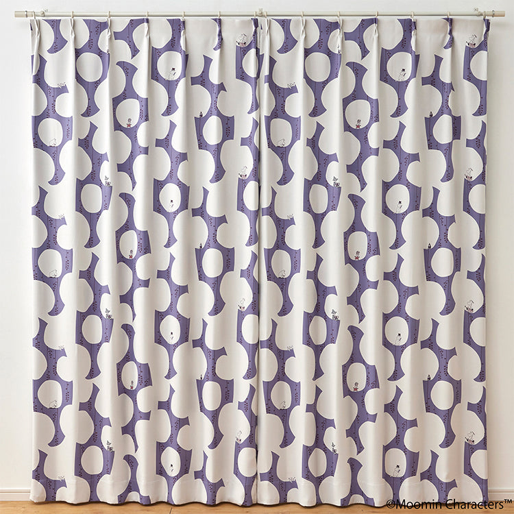 ドレープカーテン178cm丈1枚（ベリーガーデン/ダークブルー）A1046＜取り寄せ品＞