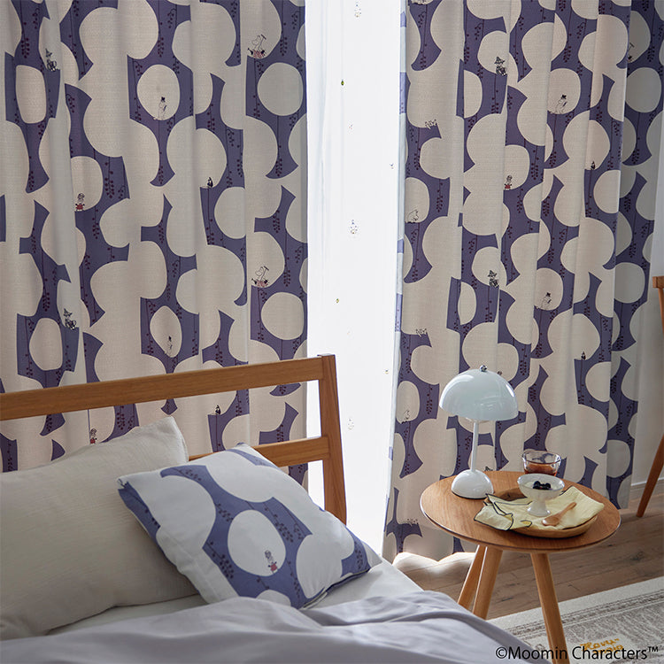 ドレープカーテン200cm丈1枚（ベリーガーデン/ダークブルー）A1046＜取り寄せ品＞