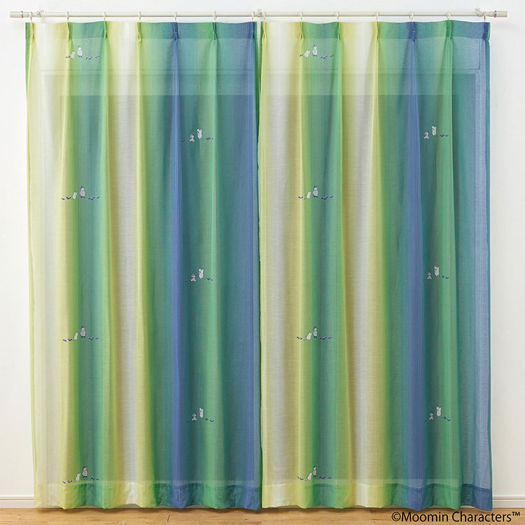 レースカーテン176cm丈1枚（オーロラボイル/ブルーグリーン）A1047＜取り寄せ品＞