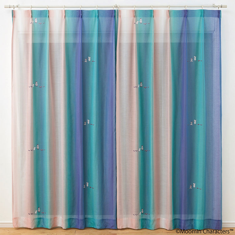 レースカーテン176cm丈1枚（オーロラボイル/パープル）A1048＜取り寄せ品＞