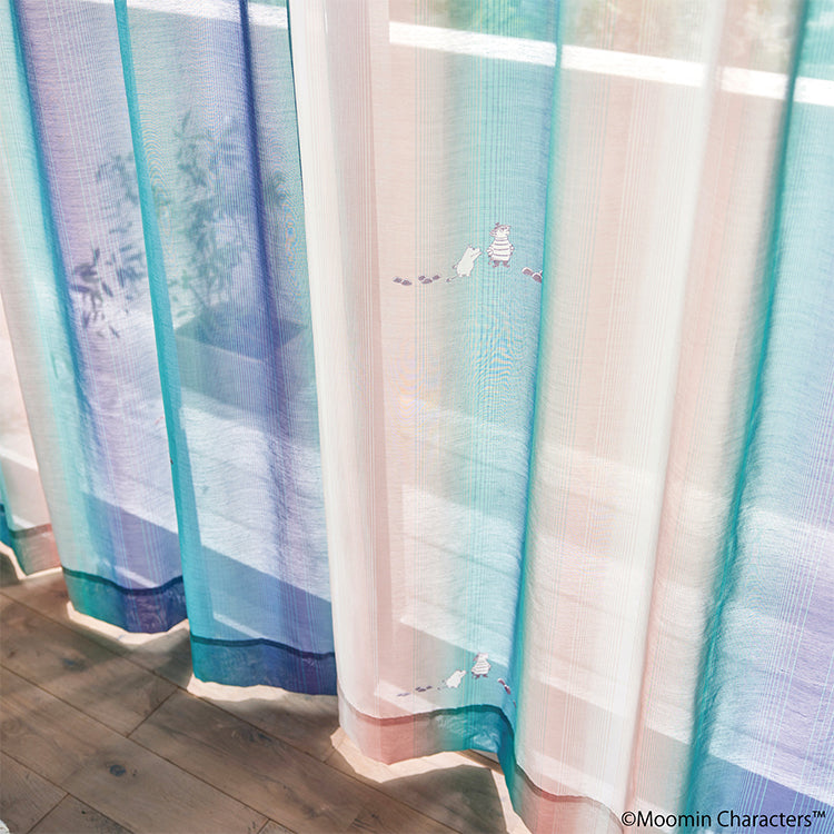 レースカーテン176cm丈1枚（オーロラボイル/パープル）A1048＜取り寄せ品＞