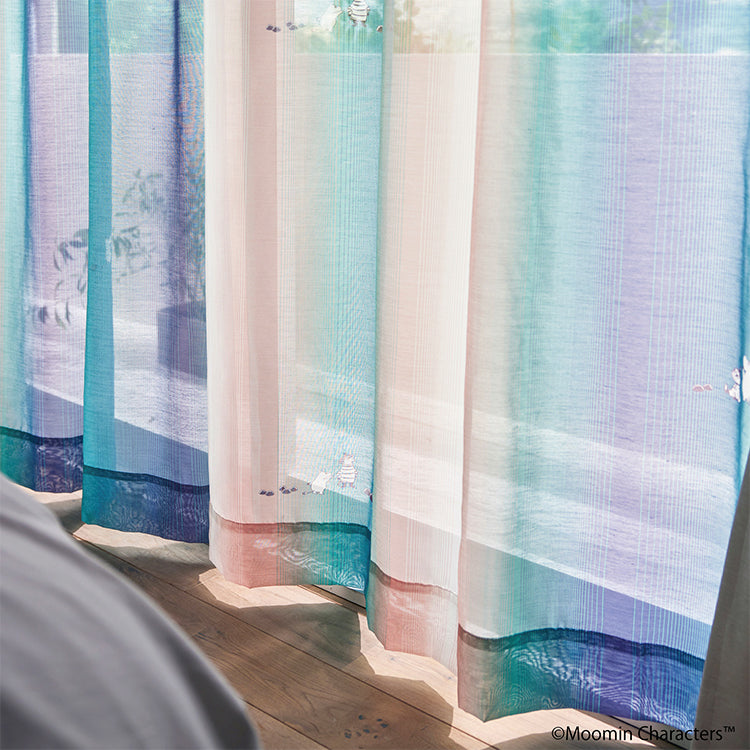 レースカーテン176cm丈1枚（オーロラボイル/パープル）A1048＜取り寄せ品＞