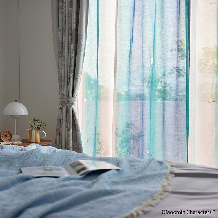 レースカーテン176cm丈1枚（オーロラボイル/パープル）A1048＜取り寄せ品＞