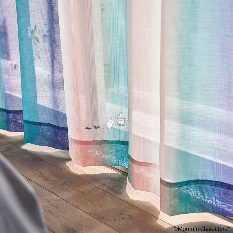 レースカーテン176cm丈1枚（オーロラボイル/パープル）A1048＜取り寄せ品＞