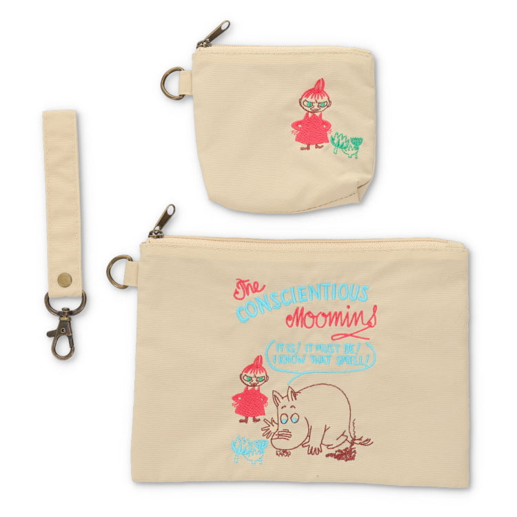 Embroidered double pouch (BE) [Official limited edition]